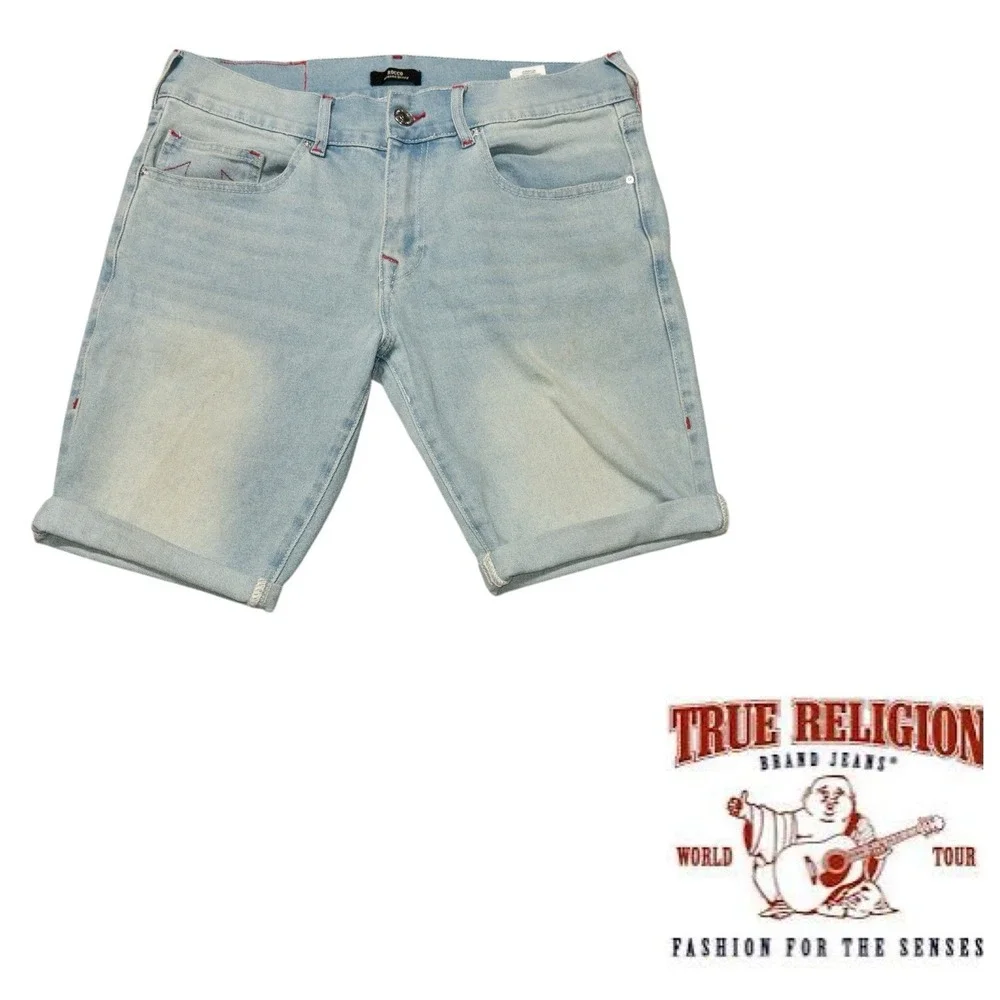 True Religion Roco‎ Skinny Short Mens Size 32 Jort Denim Streetwear Preppy